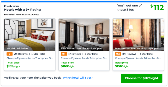 Priceline reservations