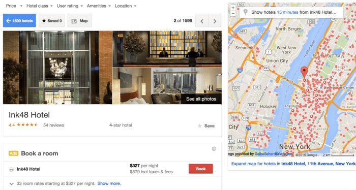 Google hotel booking